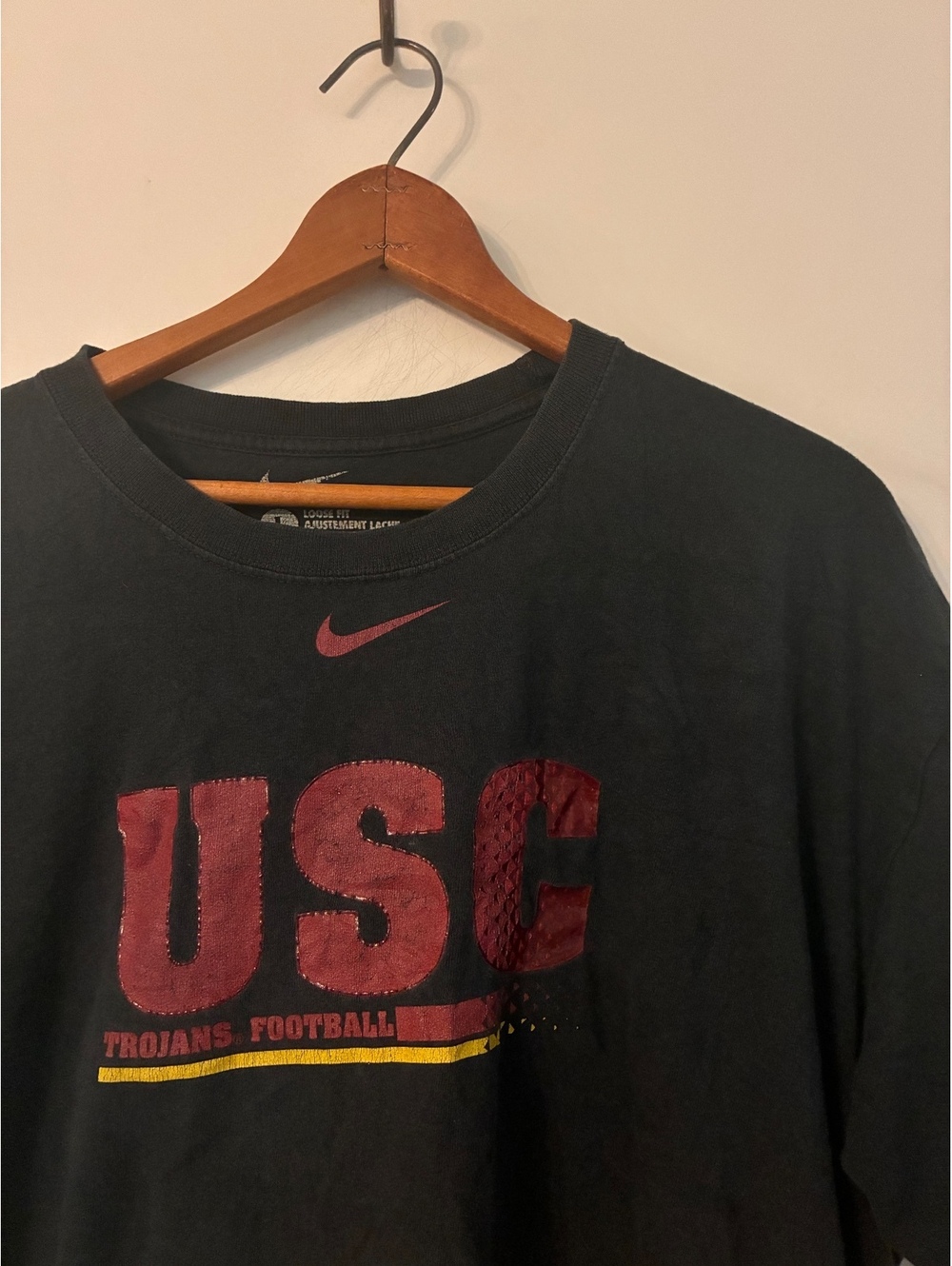 Nike USC Trojans Football T-Shirt Men’s Large Black Double Sided